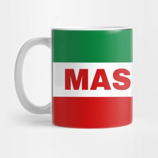 Mashhad City in Iranian Flag Colors Mug